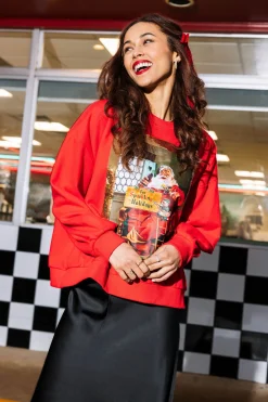 Flash Sale Queen Of Sparkles Santa Coca-Cola® Sweatshirt Red