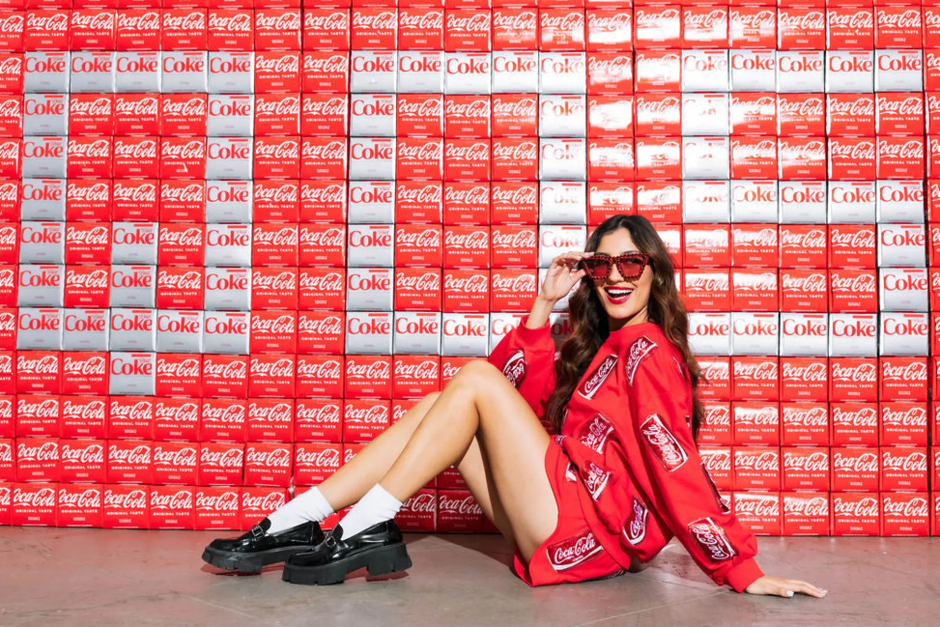 Cheap Queen Of Sparkles Scatter Coca-Cola® Can Short Red