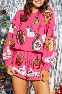 Best Queen Of Sparkles Scatter Icon Ornament Short Pink