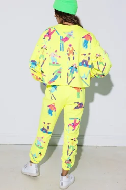 Best Sale Queen Of Sparkles Scatter Skier Jogger Neon Yellow