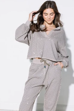 Flash Sale Queen Of Sparkles Scattered Rhinestone Jogger Grey
