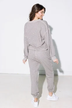 Flash Sale Queen Of Sparkles Scattered Rhinestone Jogger Grey