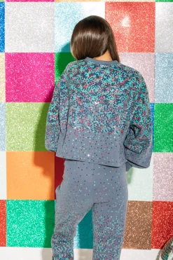 Sale Queen Of Sparkles Scattered Sequin Sweatshirt Grey