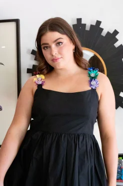 Discount Queen Of Sparkles Sequin Flower Strap Dress