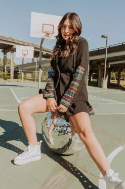 Outlet Queen Of Sparkles Sequin Sleeve Hoodie Blazer