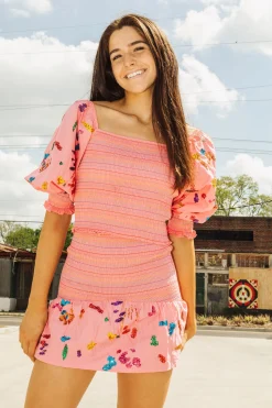 Discount Queen Of Sparkles Sequin Splatter Paint Smocked Skirt