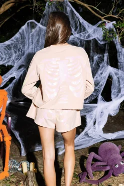 Hot Queen Of Sparkles Skeleton Shorts Nude