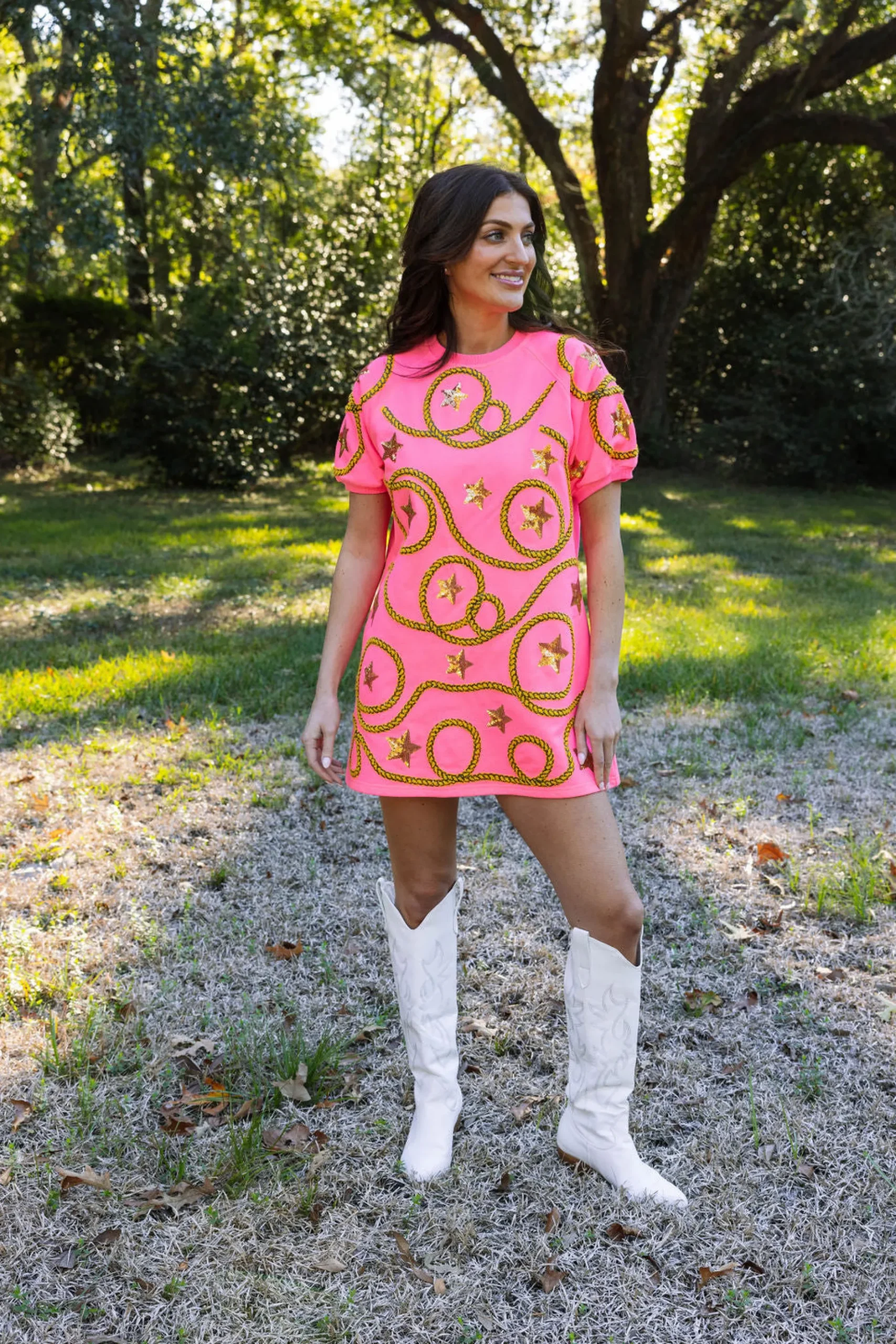 Best Sale Queen Of Sparkles Star & Rope Dress Pink