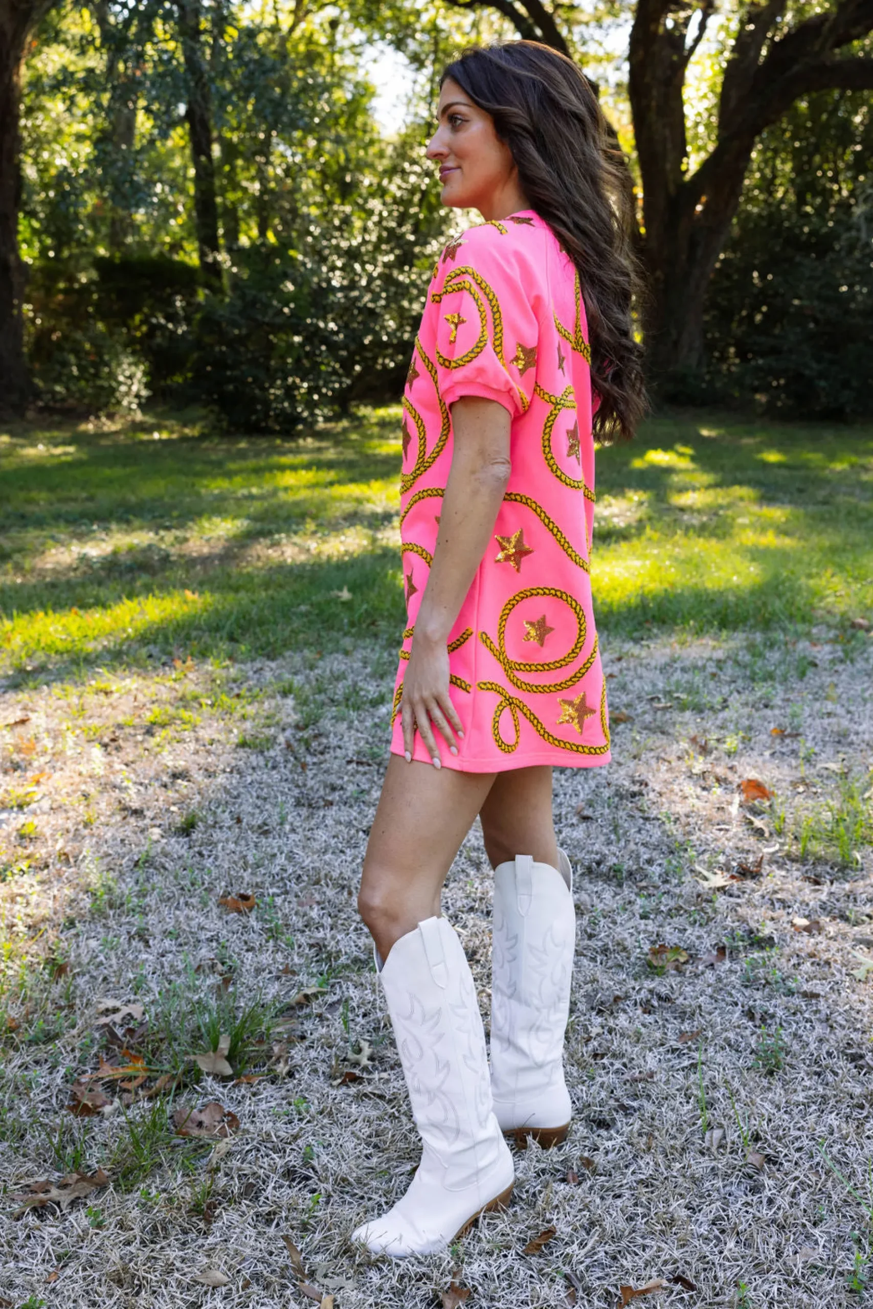 Best Sale Queen Of Sparkles Star & Rope Dress Pink