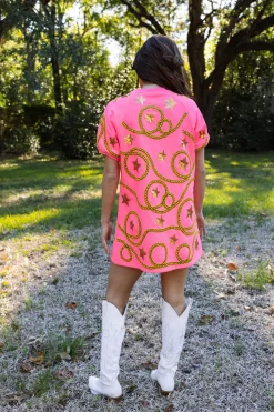 Best Sale Queen Of Sparkles Star & Rope Dress Pink