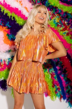 Outlet Queen Of Sparkles Sunrise Swirl Flutter Top