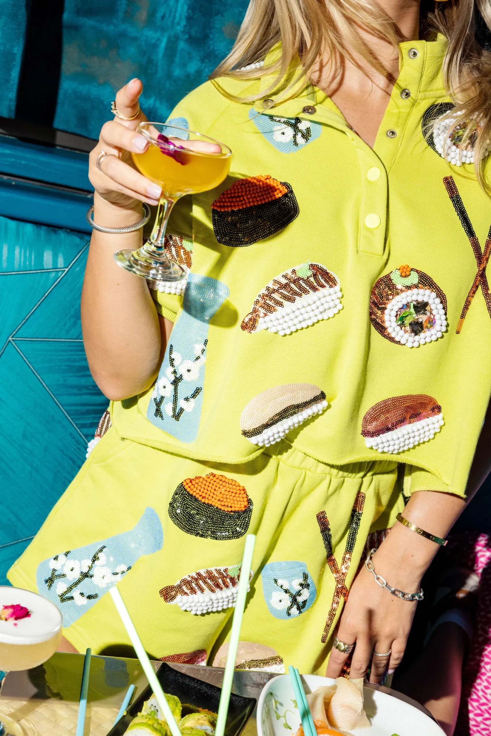 Hot Queen Of Sparkles Sushi Short Lime Green