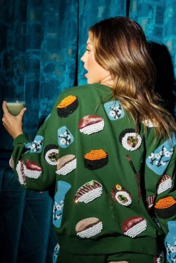 New Queen Of Sparkles Sushi Short Dark Green