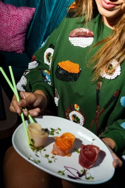 Shop Queen Of Sparkles Sushi Sweatshirt Dark Green