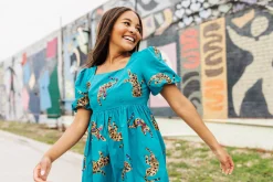Best Sale Queen Of Sparkles Teal Leopard Dress