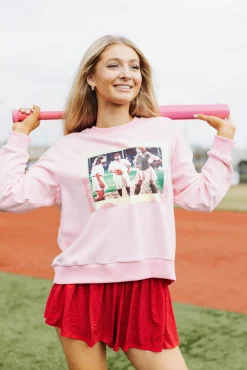 Best Sale Queen Of Sparkles This League Frame Sweatshirt Pink