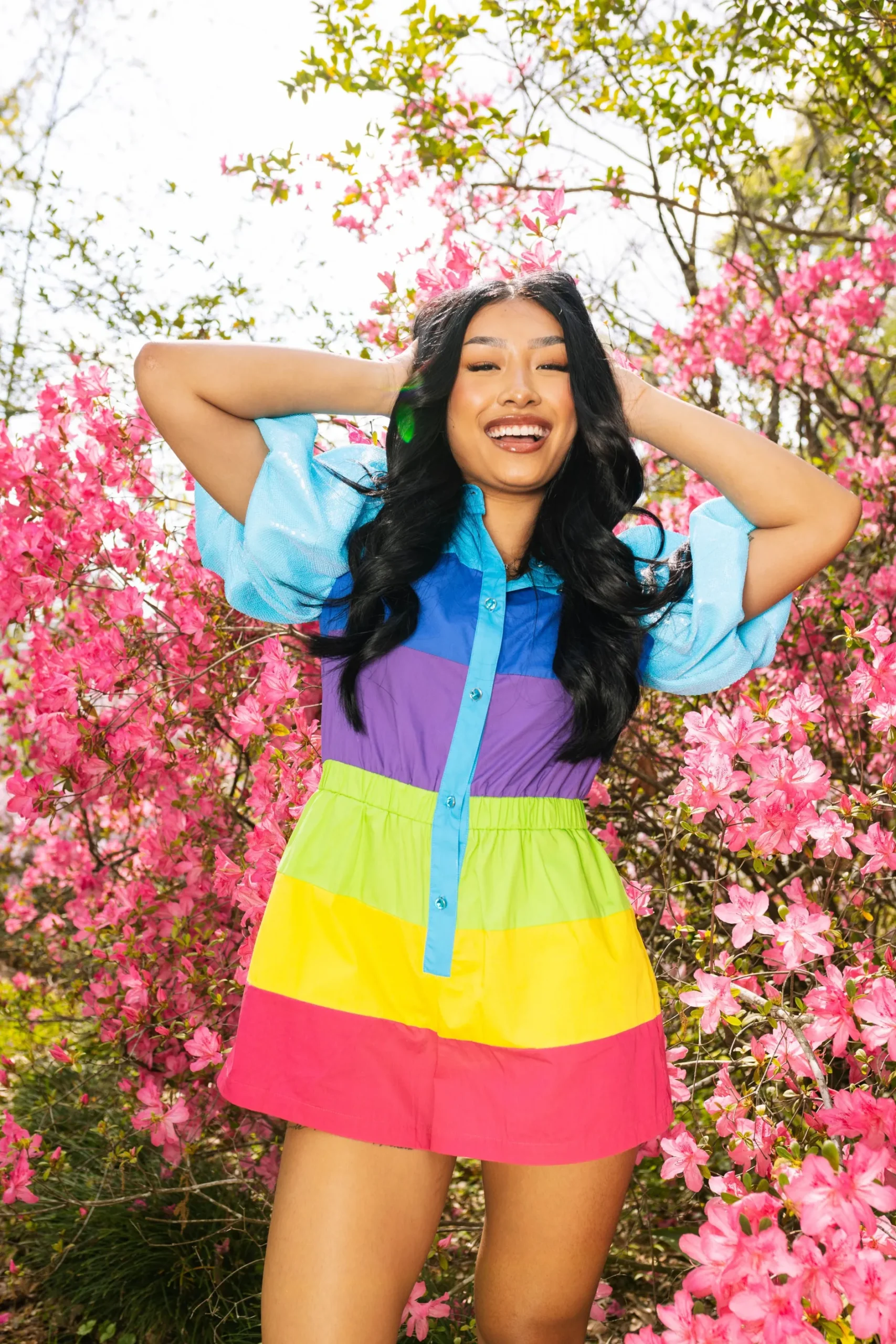 Sale Queen Of Sparkles Tier Sequin Sleeve Romper Rainbow
