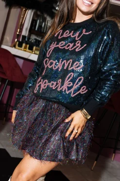 Flash Sale Queen Of Sparkles Tinsel Skort Black Rainbow