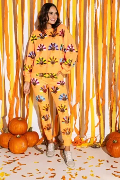 Discount Queen Of Sparkles Turkey All Over Jogger Neon Orange
