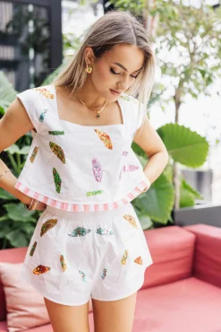 Store Queen Of Sparkles Umbrella Cotton Top White
