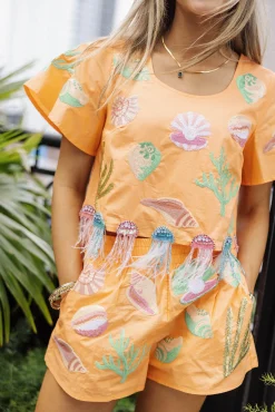 Flash Sale Queen Of Sparkles Under The Sea Icon Short Peach