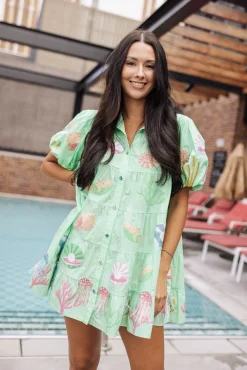 Online Queen Of Sparkles Under The Sea Poof Sleeve Dress Mint