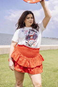 Online Queen Of Sparkles Usa Queen Card Tee White