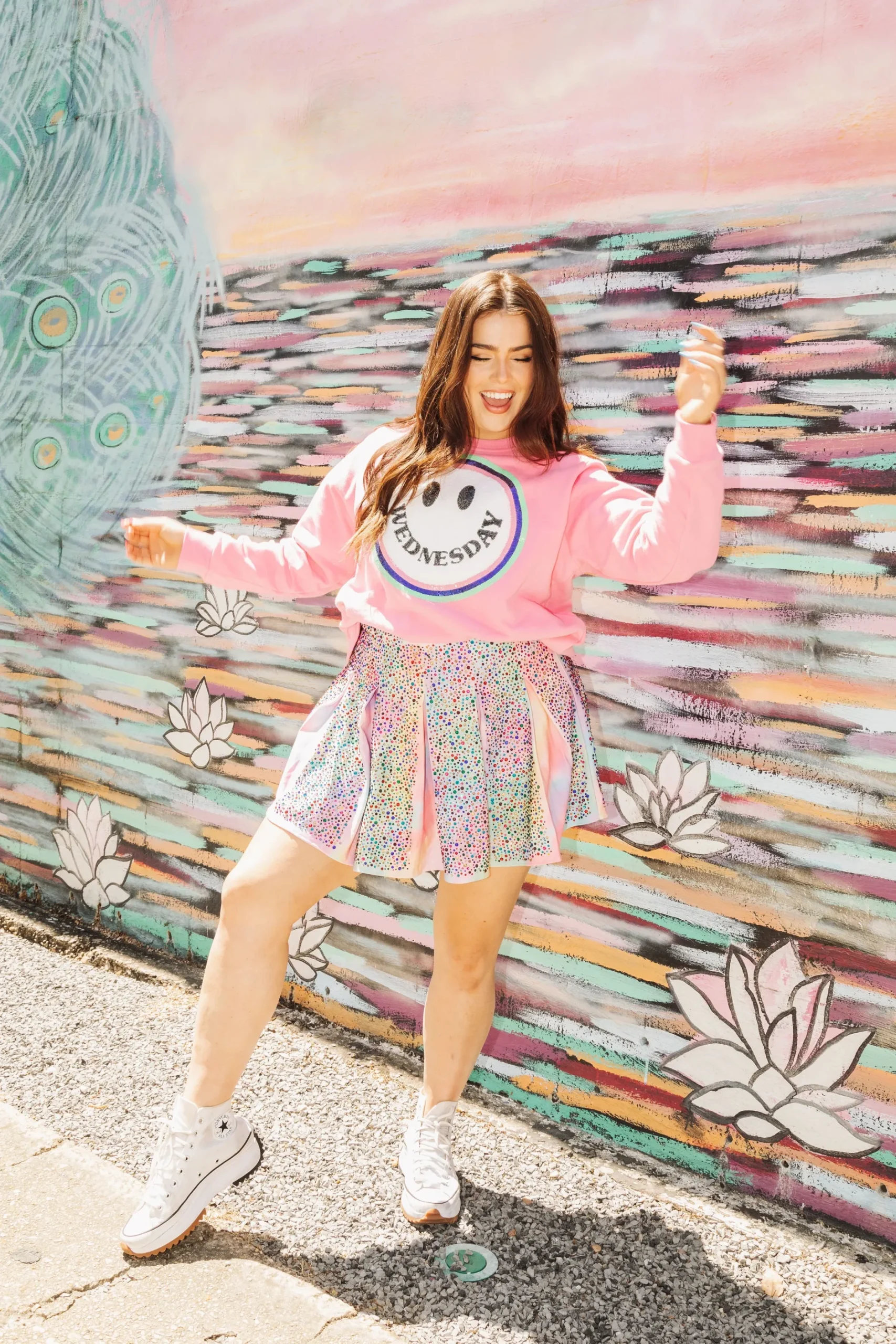 Flash Sale Queen Of Sparkles Wednesday Smiley Sweatshirt