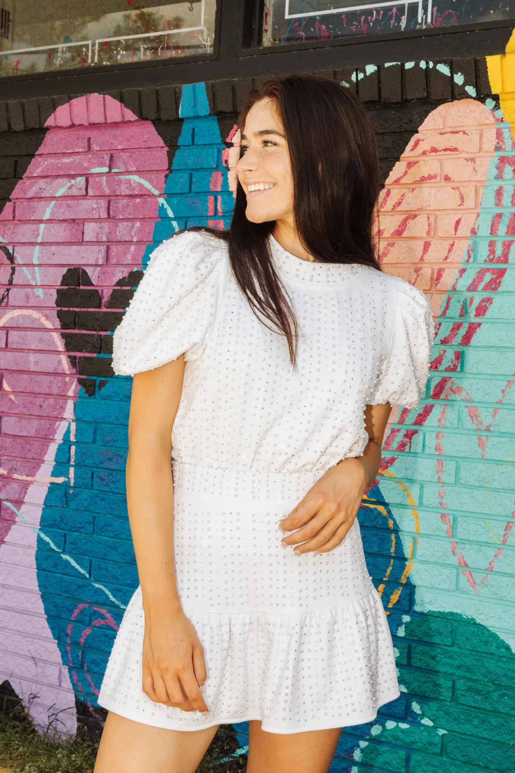Discount Queen Of Sparkles White Jewel & Pearl Skirt