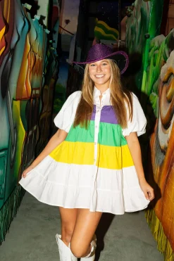 Store Queen Of Sparkles White Mardi Gras Tier Dress