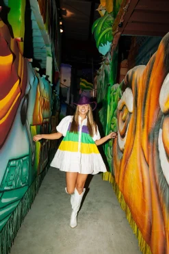 Store Queen Of Sparkles White Mardi Gras Tier Dress