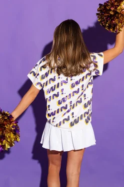 Store Queen Of Sparkles White, Purp E, Go D 'Win!' Tee