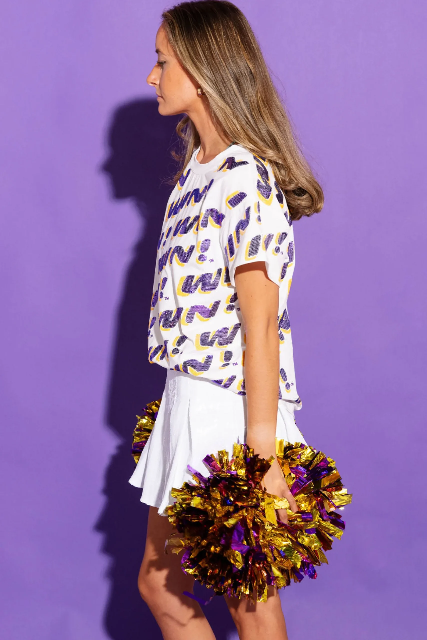 Store Queen Of Sparkles White, Purp E, Go D 'Win!' Tee