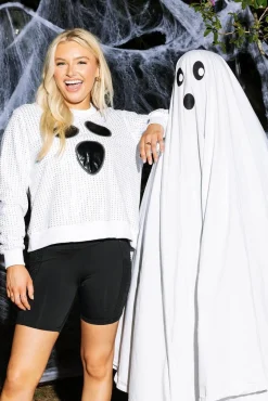 Fashion Queen Of Sparkles White Rhinestone Ghost Sweatshirt