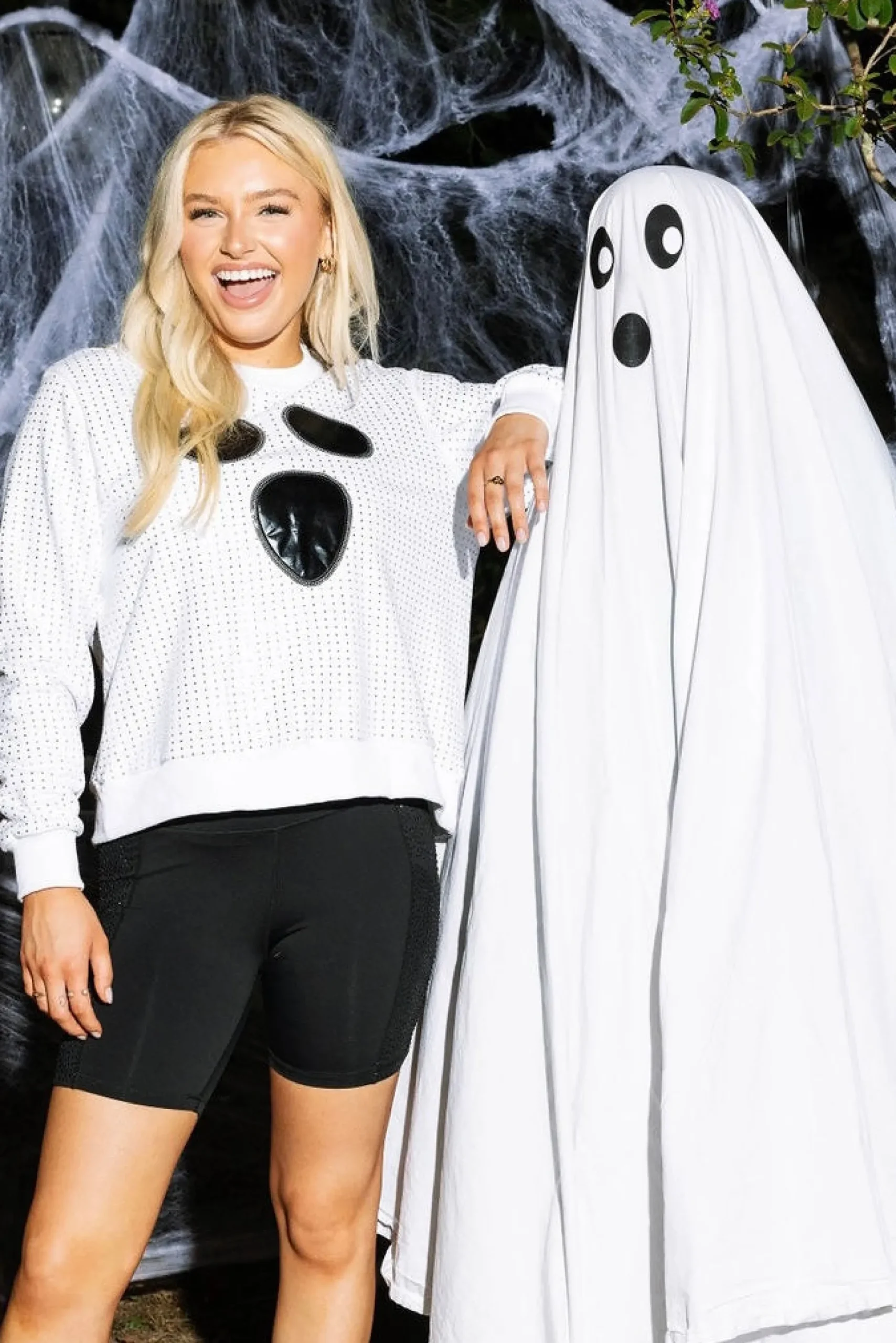 Fashion Queen Of Sparkles White Rhinestone Ghost Sweatshirt