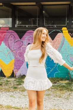 Best Sale Queen Of Sparkles White Smocked Rainbow Sequin Pailette Skirt