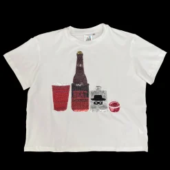 Outlet Queen Of Sparkles Wreck Me Drink Tee White/Red/Black