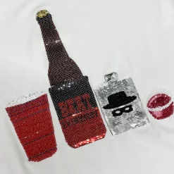 Outlet Queen Of Sparkles Wreck Me Drink Tee White/Red/Black