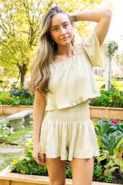 Shop Queen Of Sparkles Yellow & Silver Ribbed Swing Short