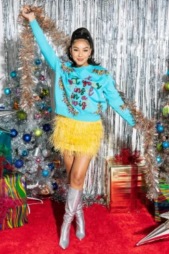 Clearance Queen Of Sparkles Yellow Feather Skirt